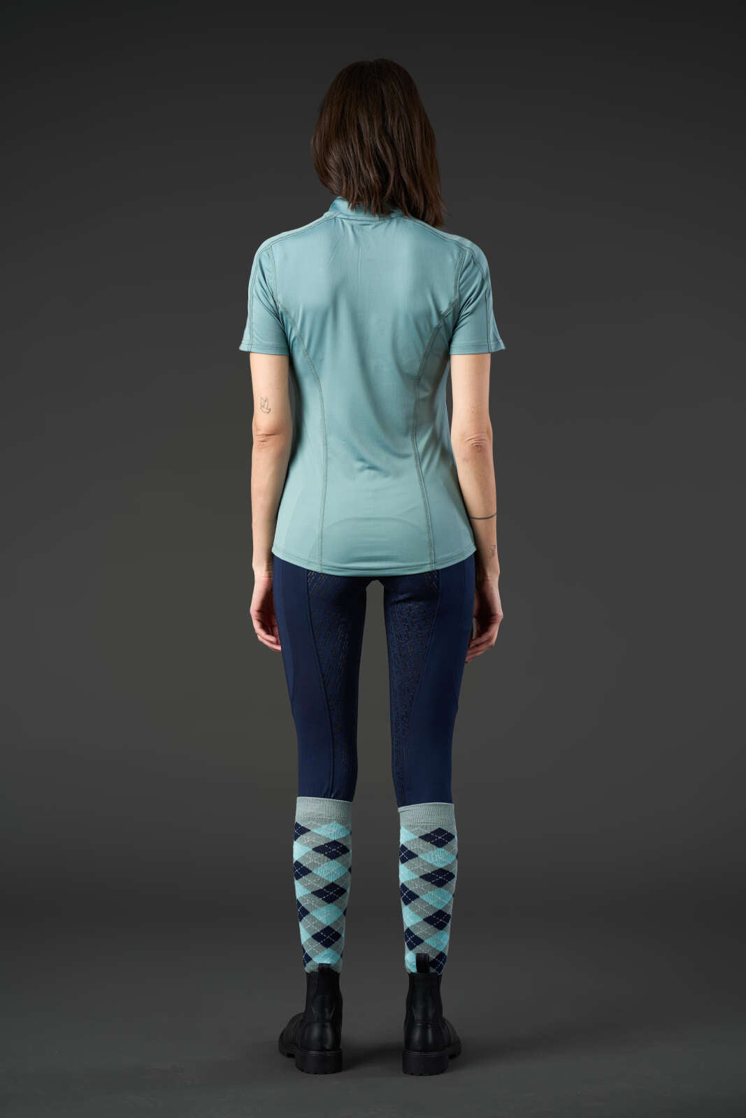 Equipage Awesome Short-Sleeve Riding Top with Zip Neck