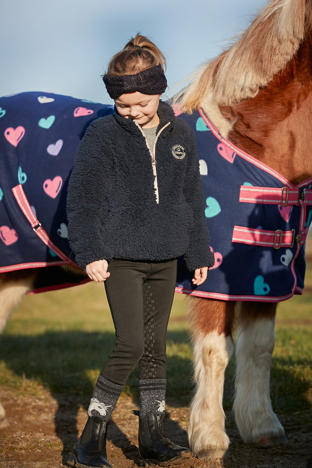 Equipage Joelle half-zip teddy riding jacket for kids