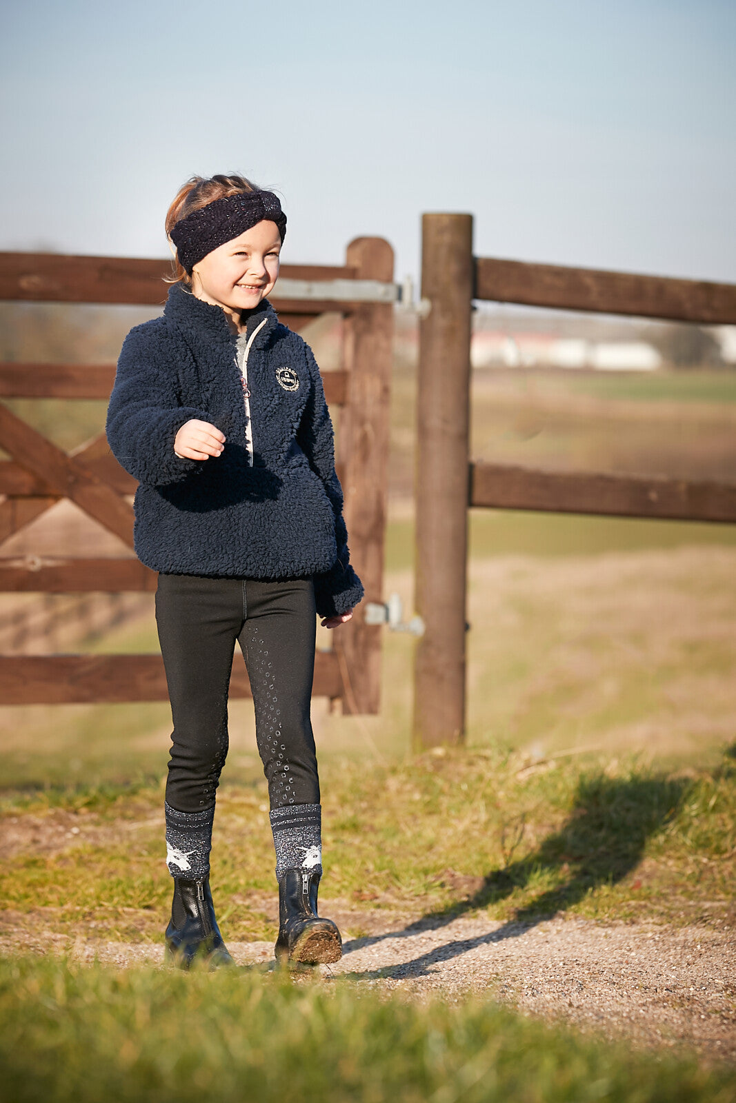 Equipage Joelle half-zip teddy riding jacket for kids