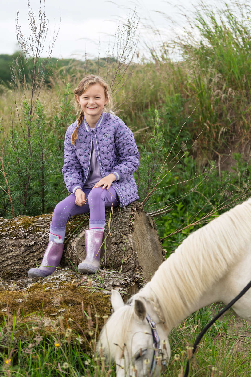 Equipage Molly Glitter Full Grip riding tights for kids