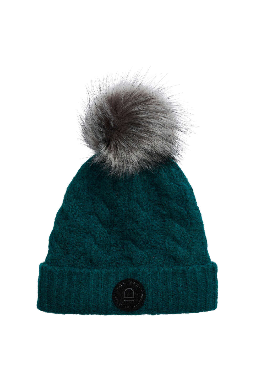 Equipage Vasili knitted hat with faux fur pompom