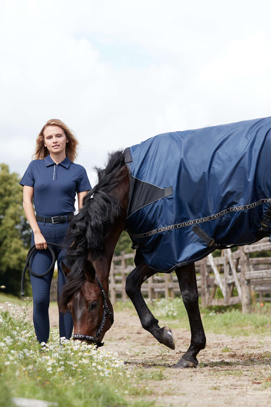 Catago Nash zip polo kortermet ridebluse