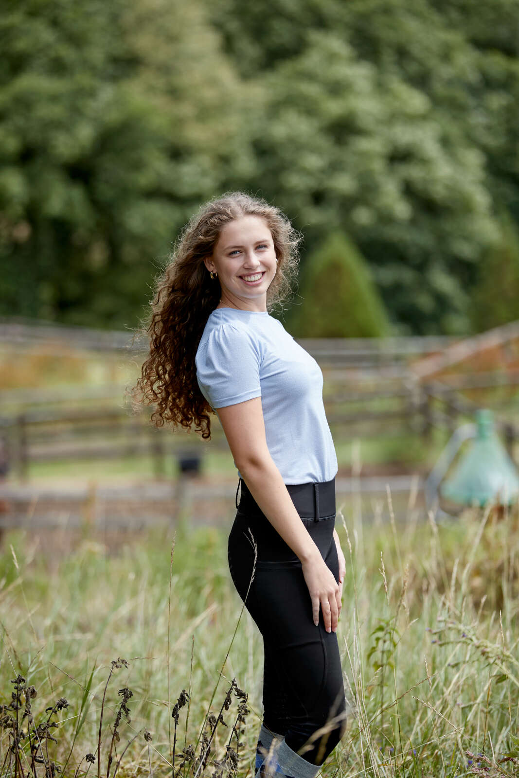 Equipage Mara kortærmet ridebluse med glimmer