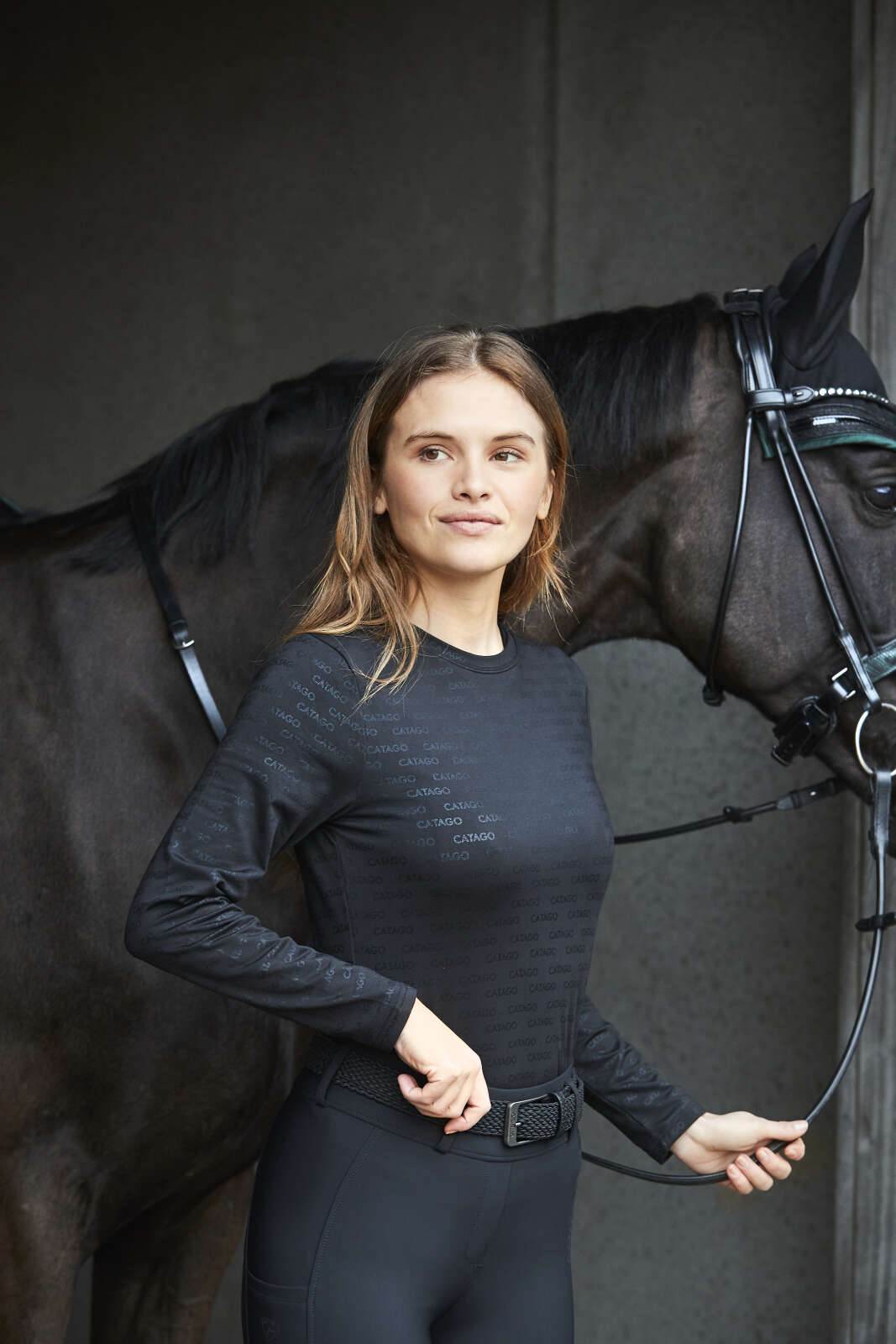 CATAGO Amina logotyp långärmad ridskjorta