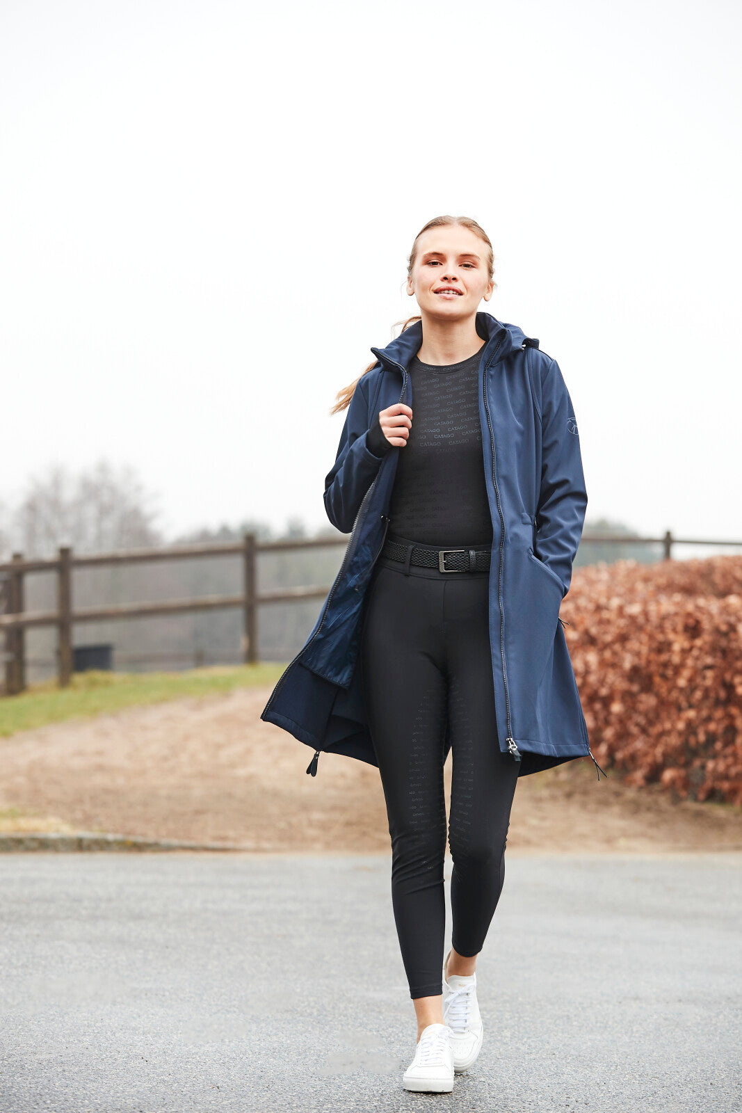 CATAGO Amina langærmet ridesbluse med logo