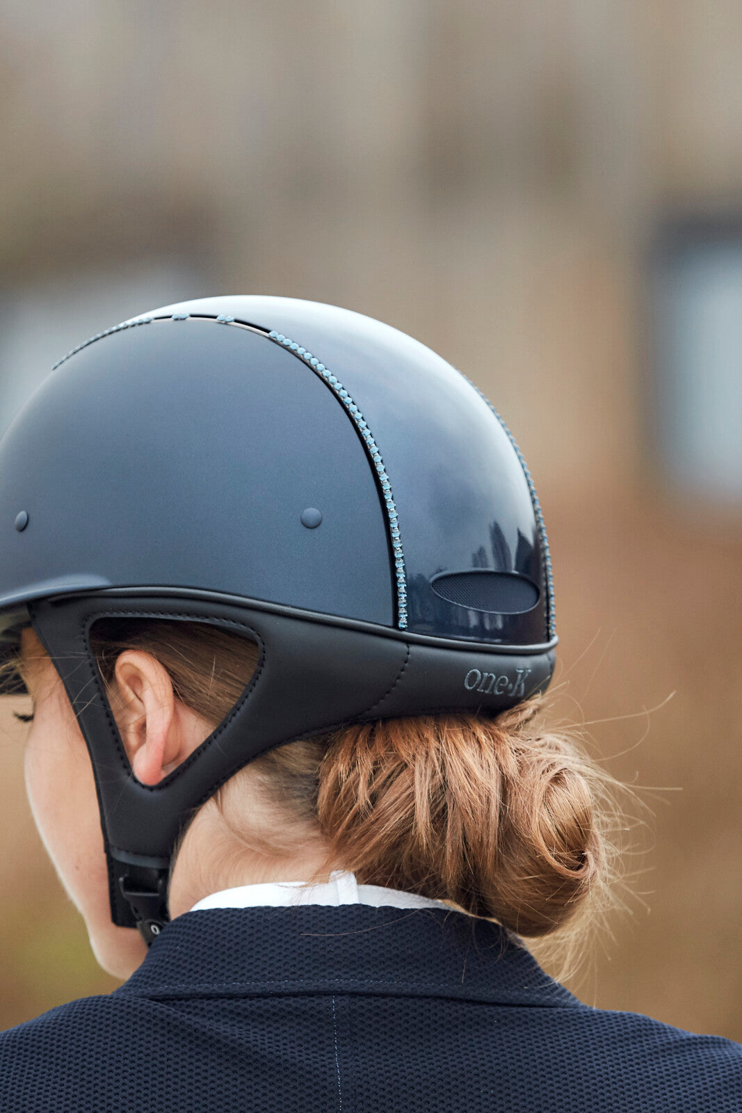 One K Avancé riding helmet - glossy top, swarowski pipe