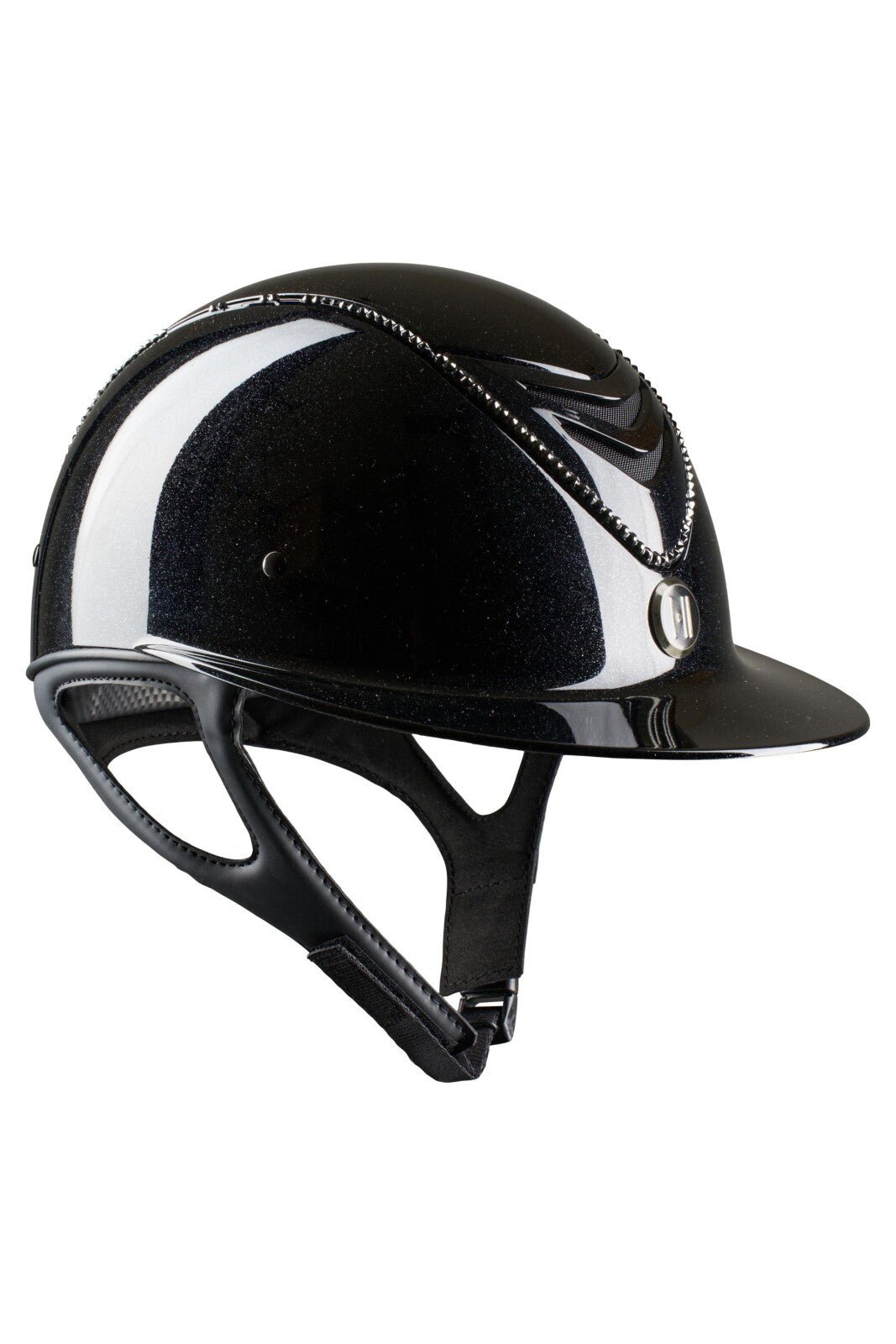 One K Avancé Lux riding helmet - Shimmer effect, black swarowski pipe - Unamari