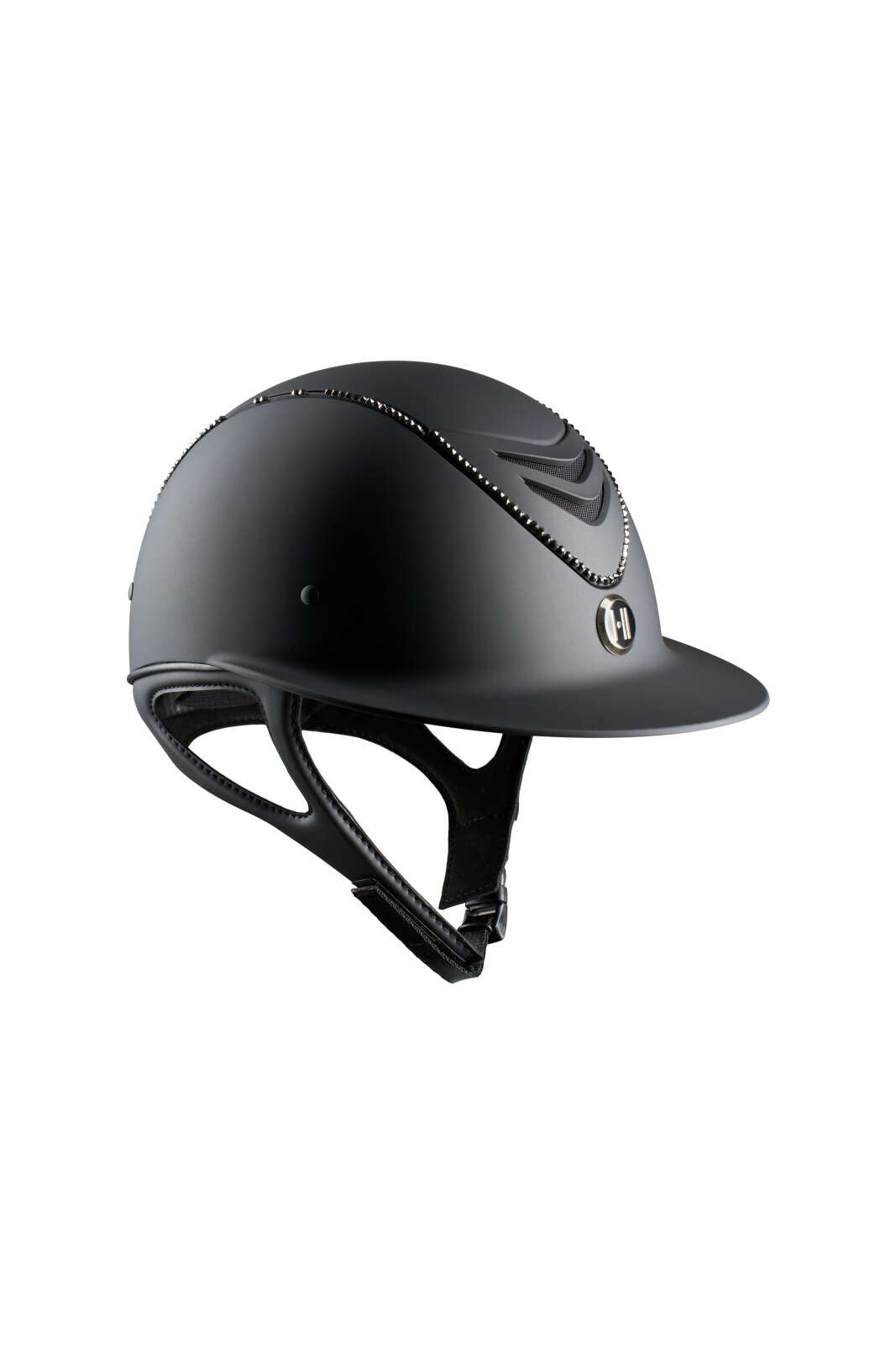 One K Avancé Lux riding helmet - Matt top, Black swarovski pipe