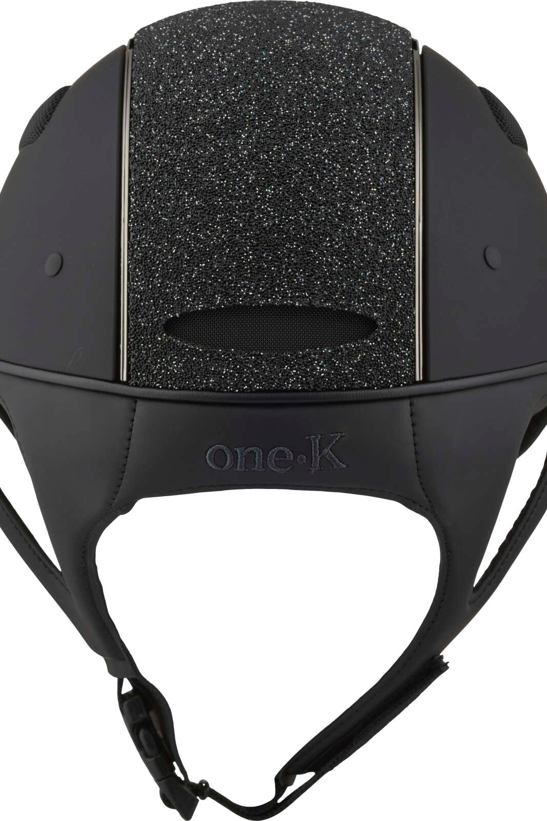 One K Defender Pro riding helmet - glitter top, chrome pipe