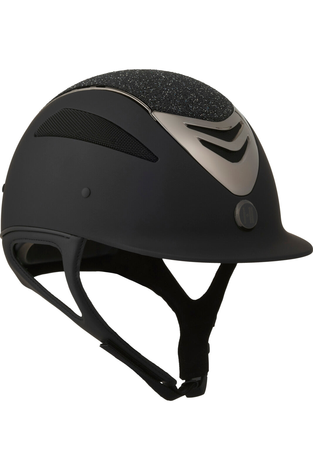 One K Defender Pro riding helmet - glitter top, chrome pipe