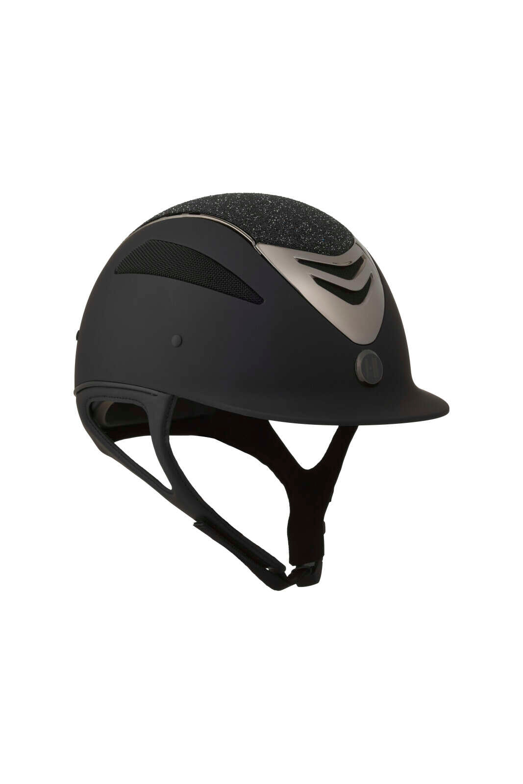 One K Defender Pro riding helmet - glitter top, chrome pipe