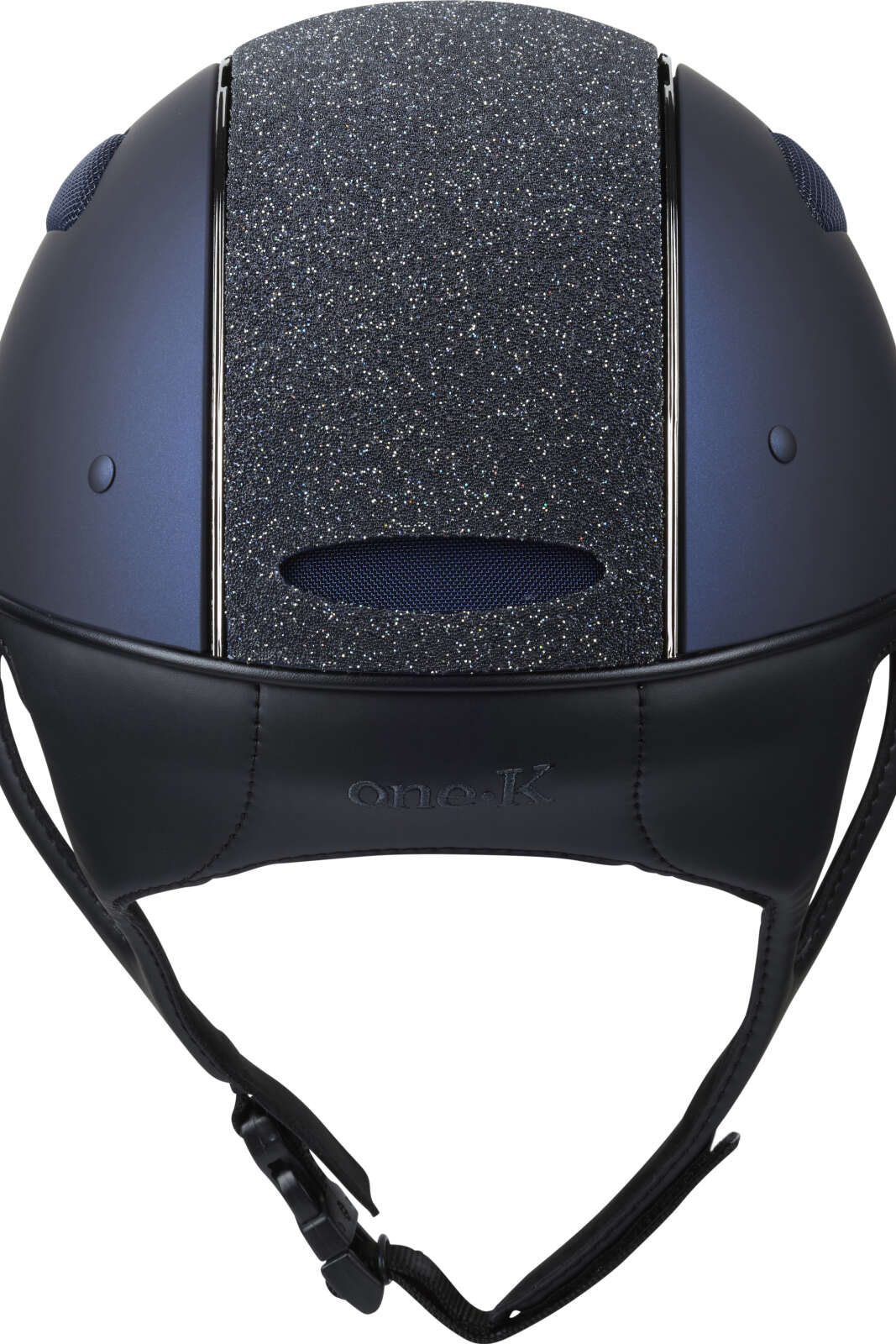 One K Defender Pro riding helmet - glitter top, chrome pipe