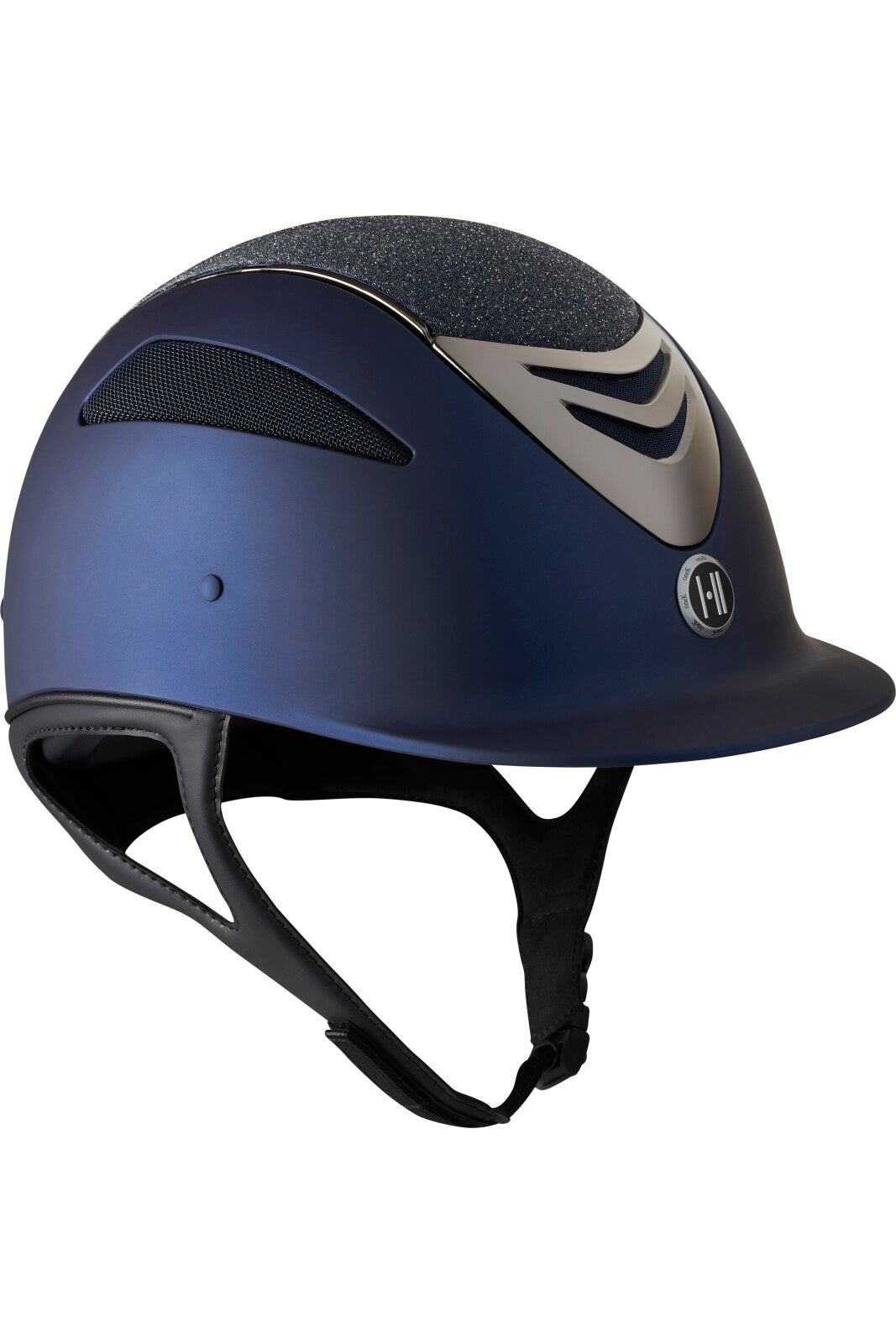 One K Defender Pro riding helmet - glitter top, chrome pipe