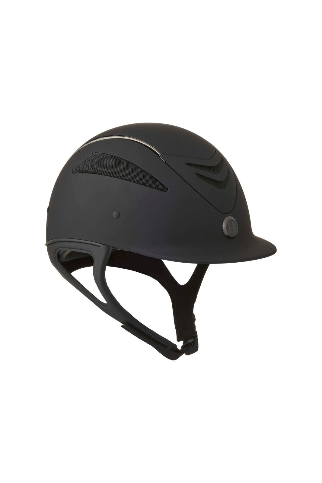 One K Defender Pro Reithelm - mattes Oberteil, Chrompipe