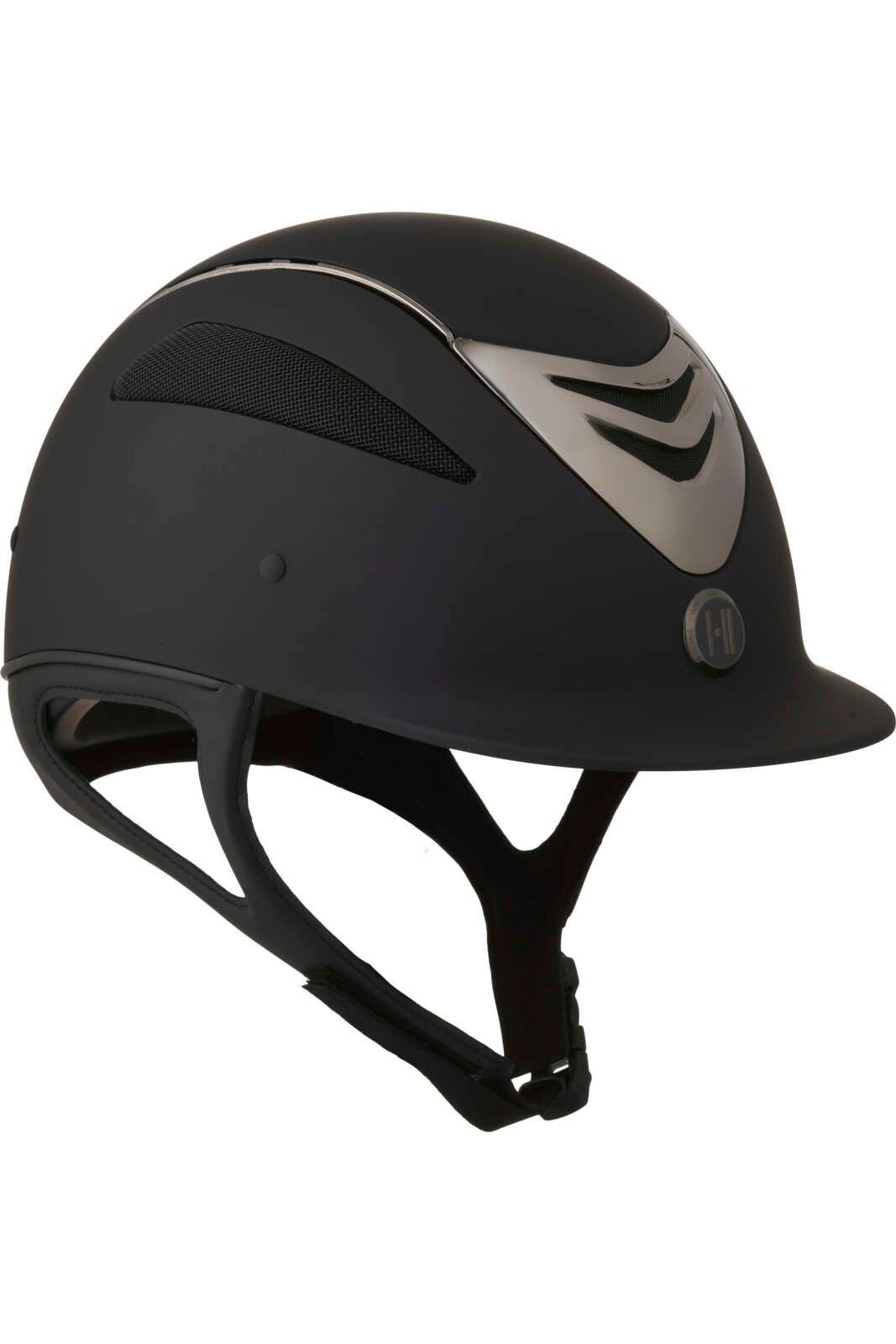 One K Defender Pro riding helmet - chrome front, chrome pipe