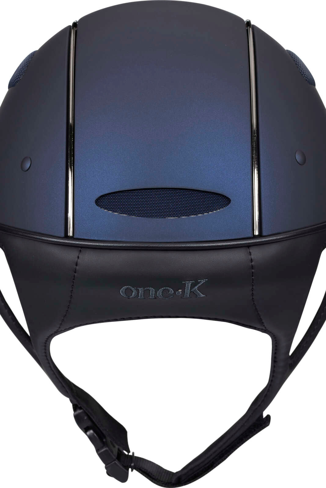 One K Defender Pro riding helmet - chrome front, chrome pipe