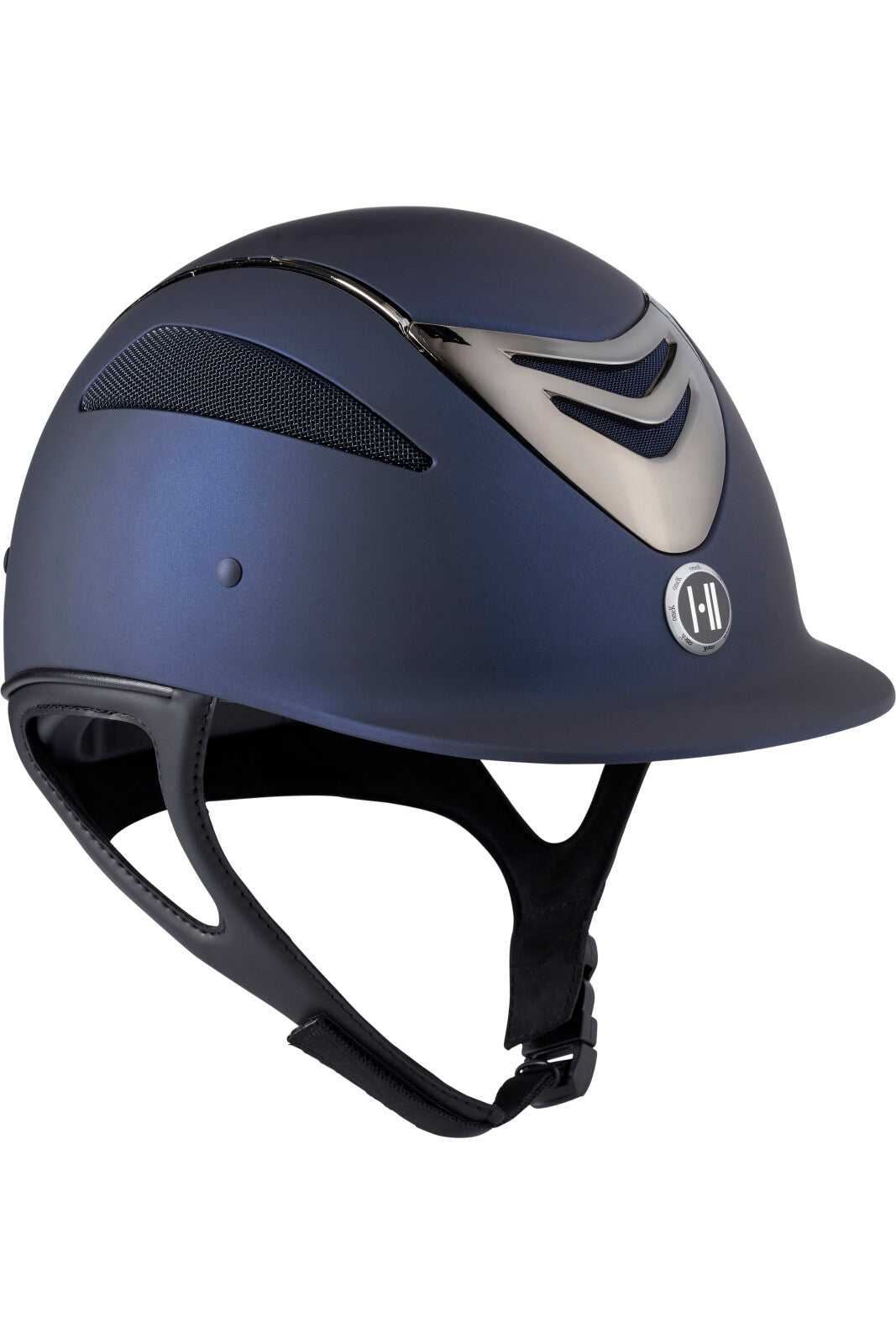 One K Defender Pro riding helmet - chrome front, chrome pipe