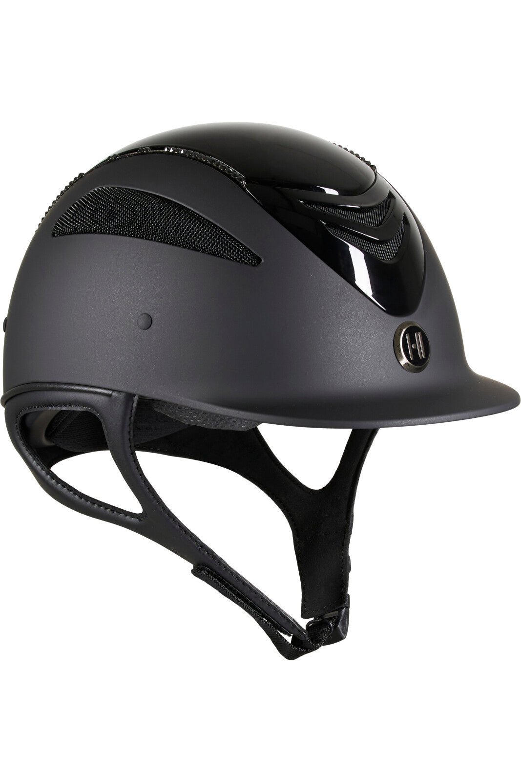 One K Defender Pro riding helmet - glossy top, swarovski pipe