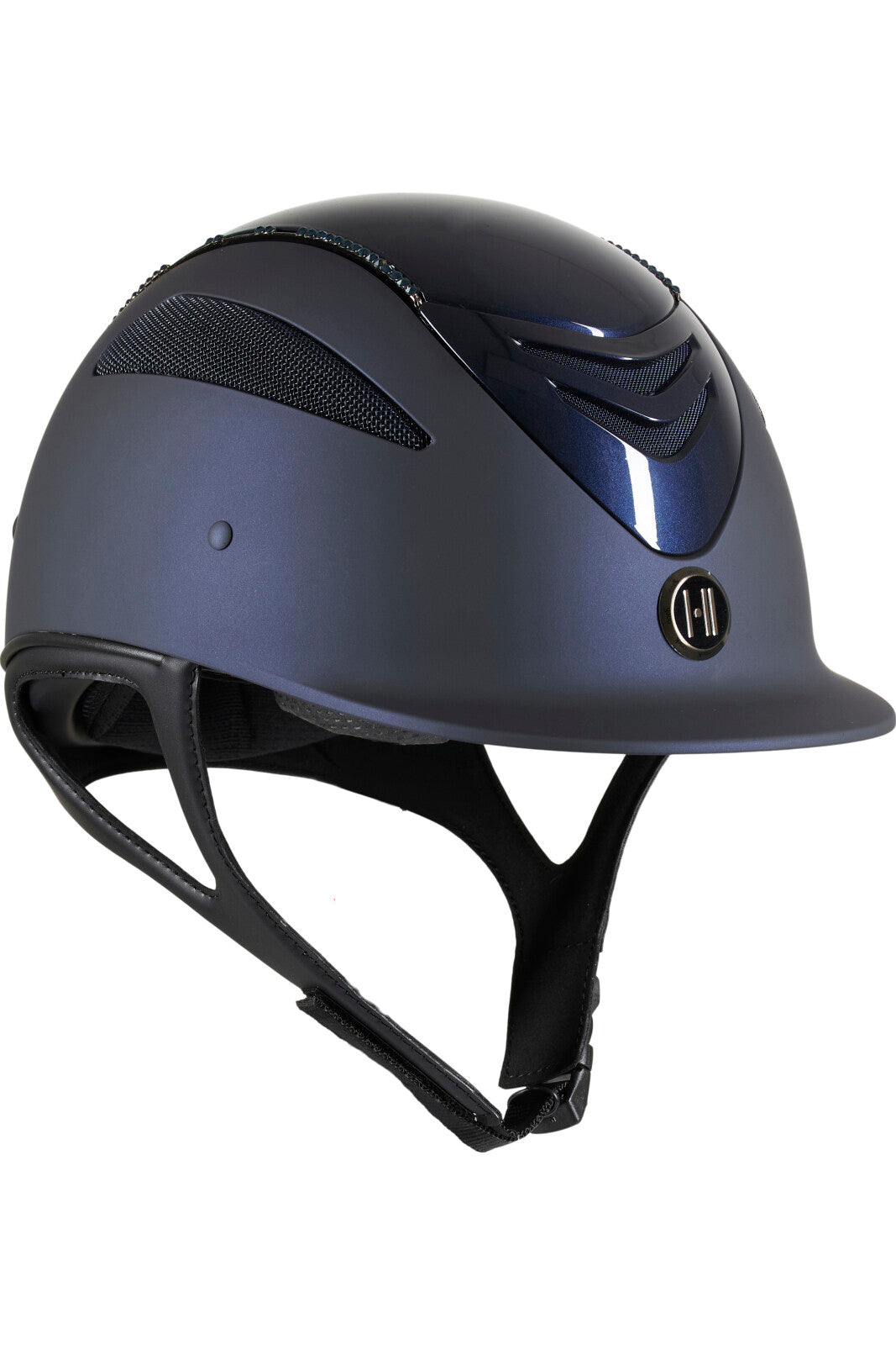 One K Defender Pro riding helmet - glossy top, swarovski pipe