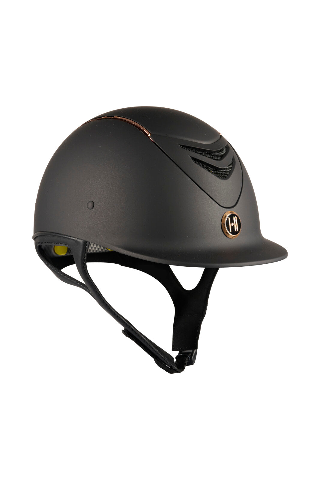 One K MIPS Defender Reithelm - mattes Oberteil, rosegoldenes Pipe