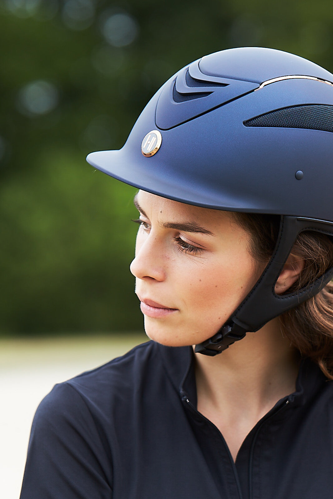 One K Defender Pro riding helmet - matt top, chrome pipe