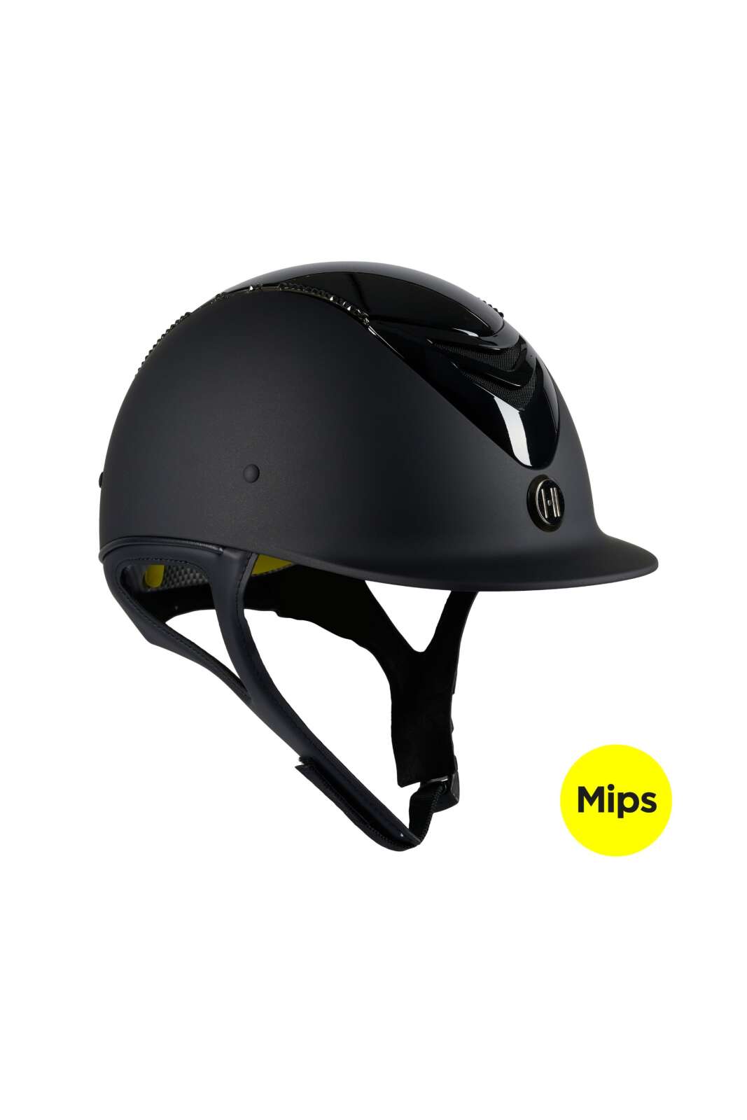 One K MIPS Defender riding helmet - glossy top, swarovski pipe