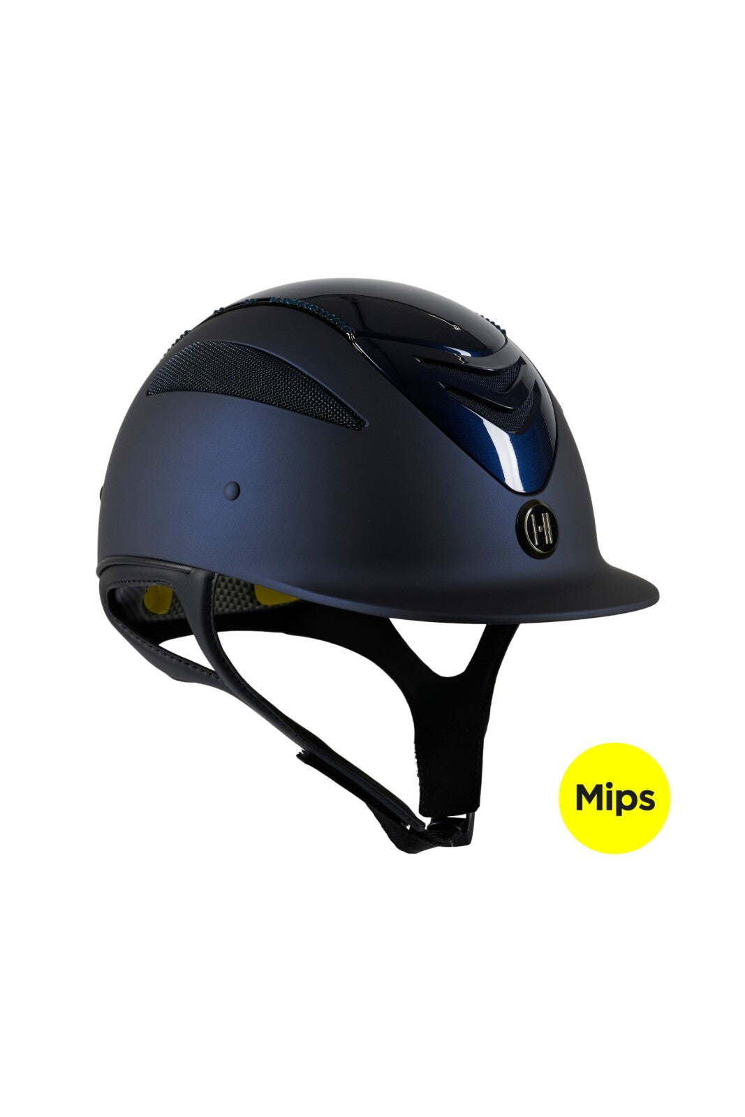 One K MIPS Defender riding helmet - glossy top, swarovski pipe