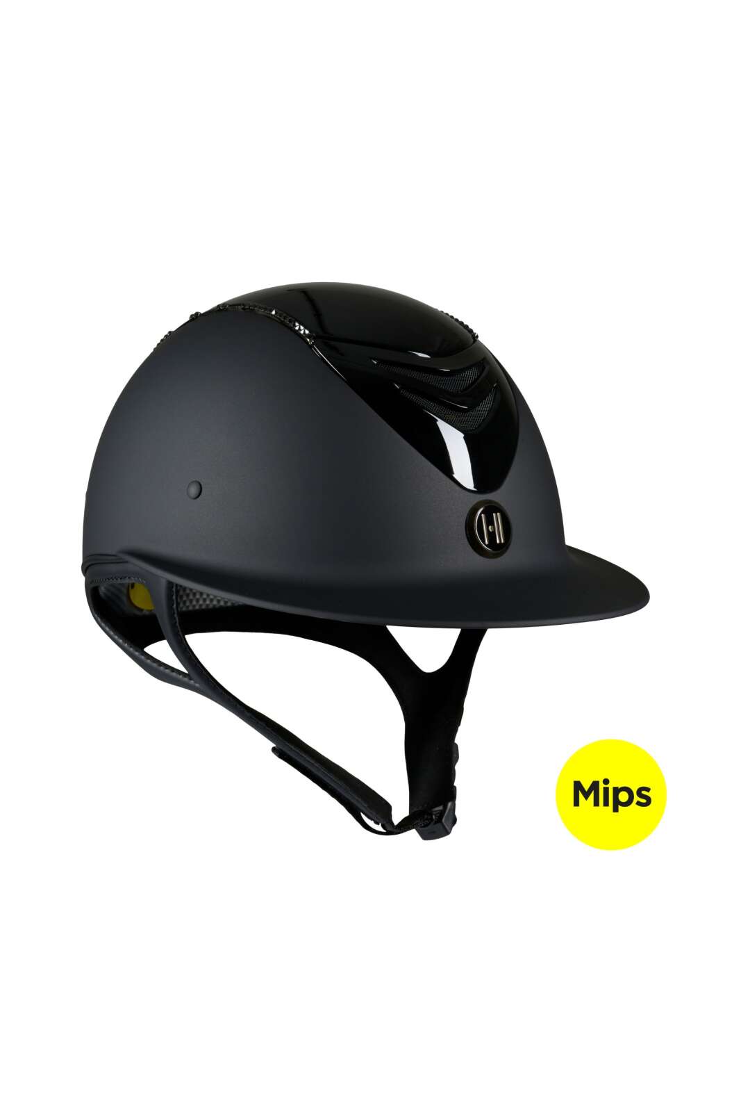 One K MIPS Avancé-ridehjelm - glossy top, swarovski pipe