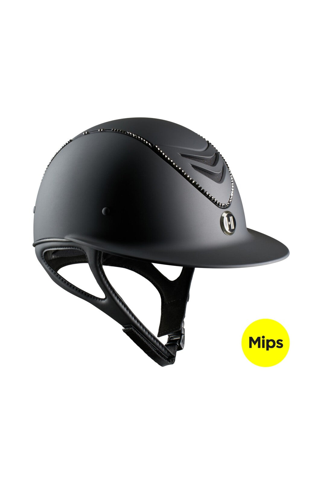 One K MIPS Avancé Lux riding helmet - matt top, black swarovski pipe