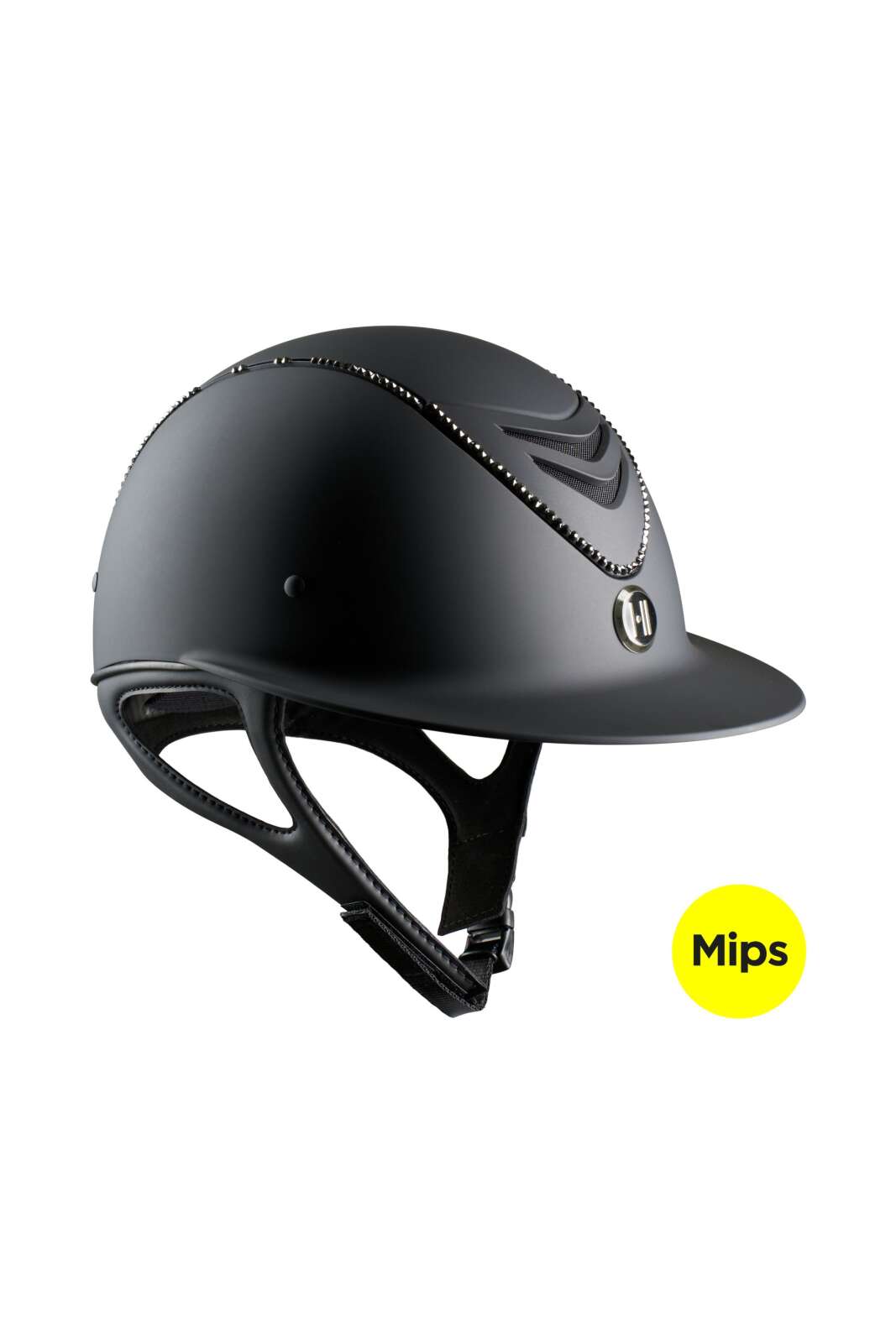 One K MIPS Avancé Lux ridhjälm - matt ovansida, svart swarovski pipe