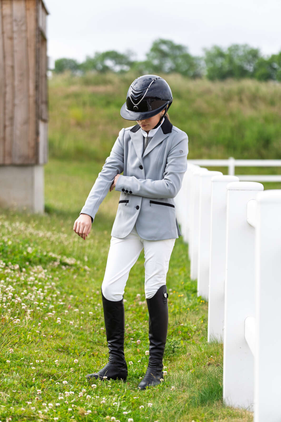 One K MIPS Avancé Lux riding helmet - shimmer, swarovski pipe