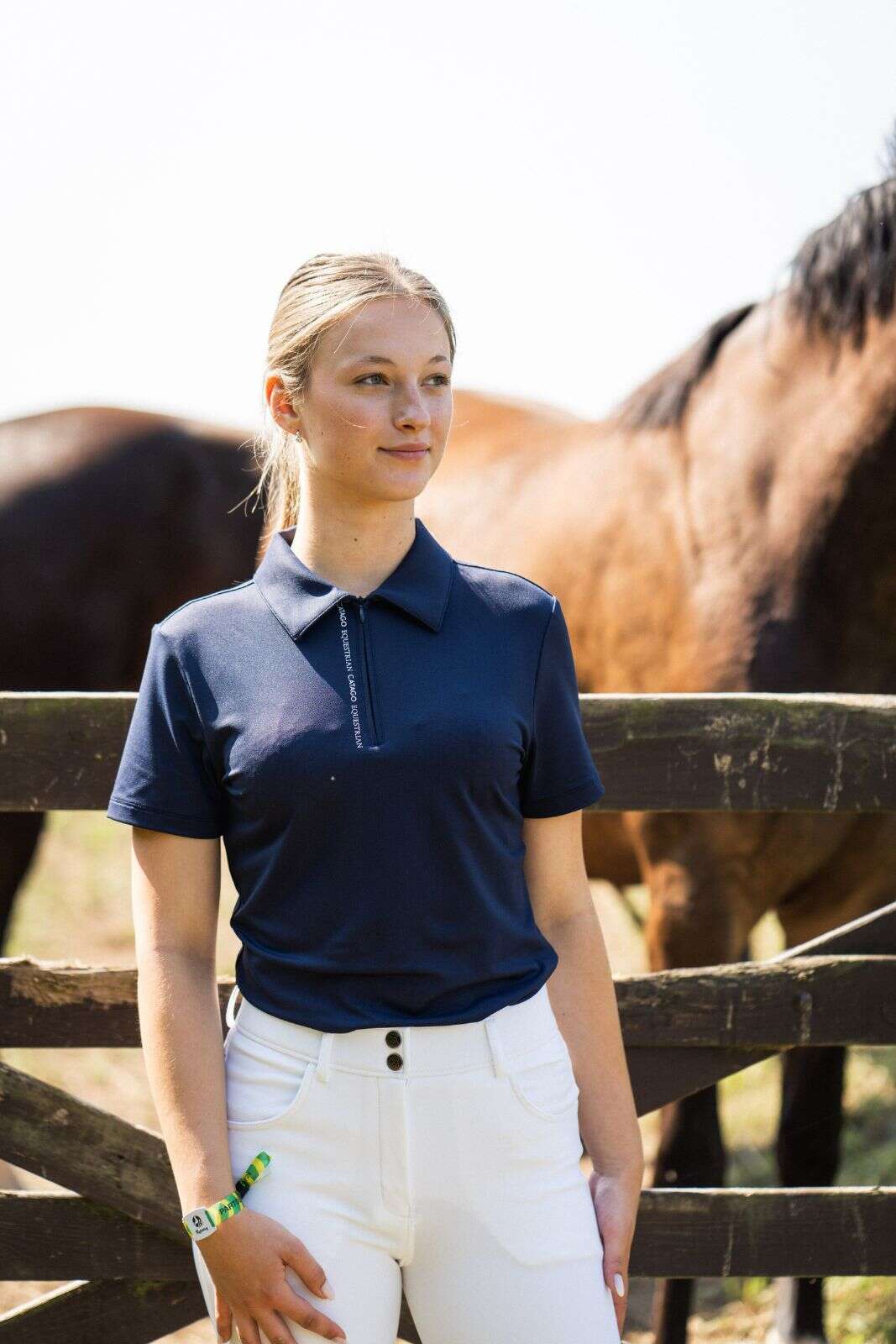 Catago Nash zip polo kortermet ridebluse