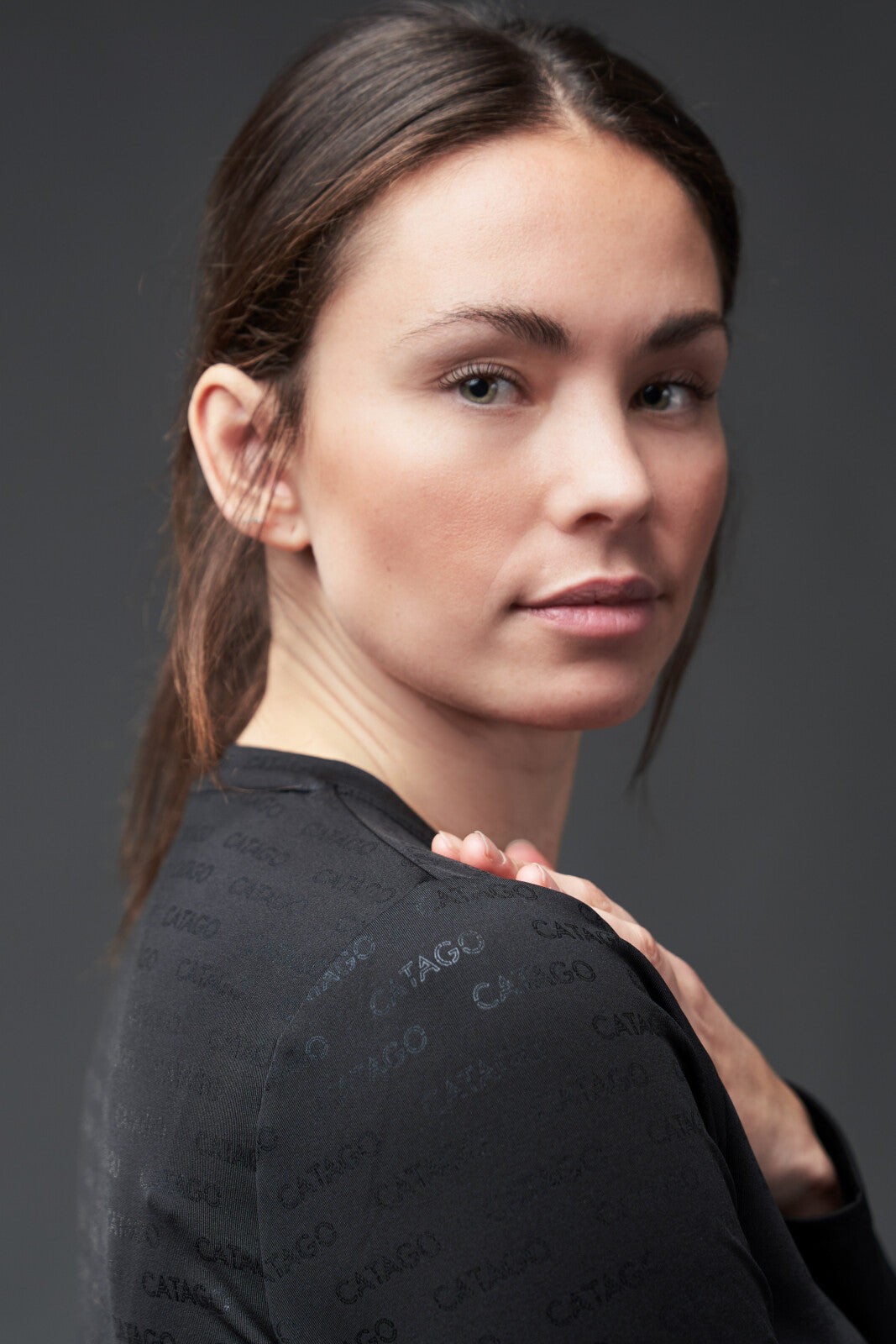 CATAGO Amina langærmet ridesbluse med logo