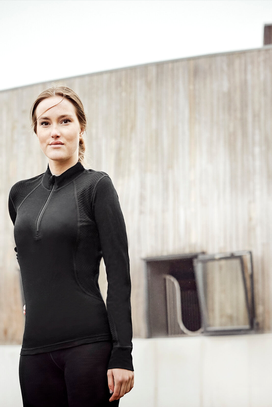 CATAGO Madeleine Merino Long sleeve half-zip T-shirt