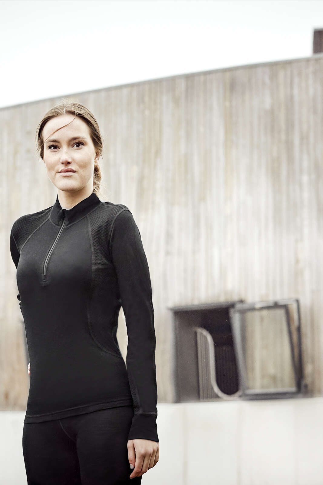 CATAGO Madeleine Merino Long sleeve half-zip T-shirt