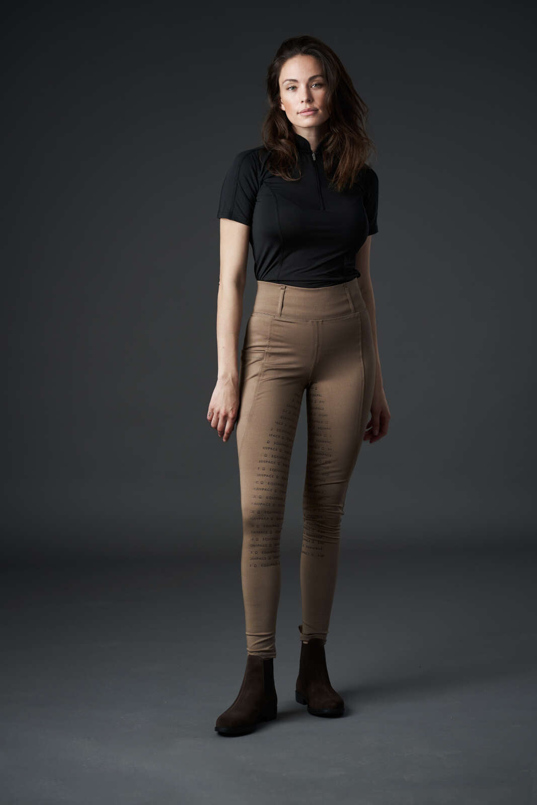 Equipage Awesome kortærmet ridebluse med lynlås