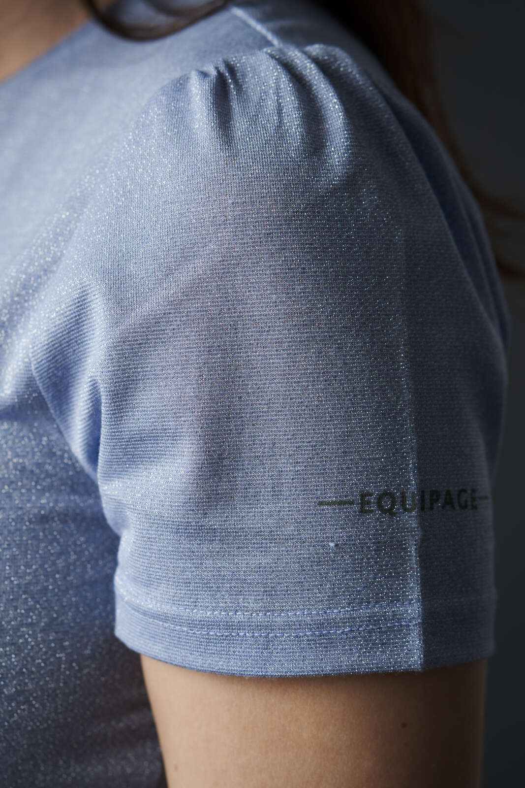 Equipage Mara kortærmet ridebluse med glimmer