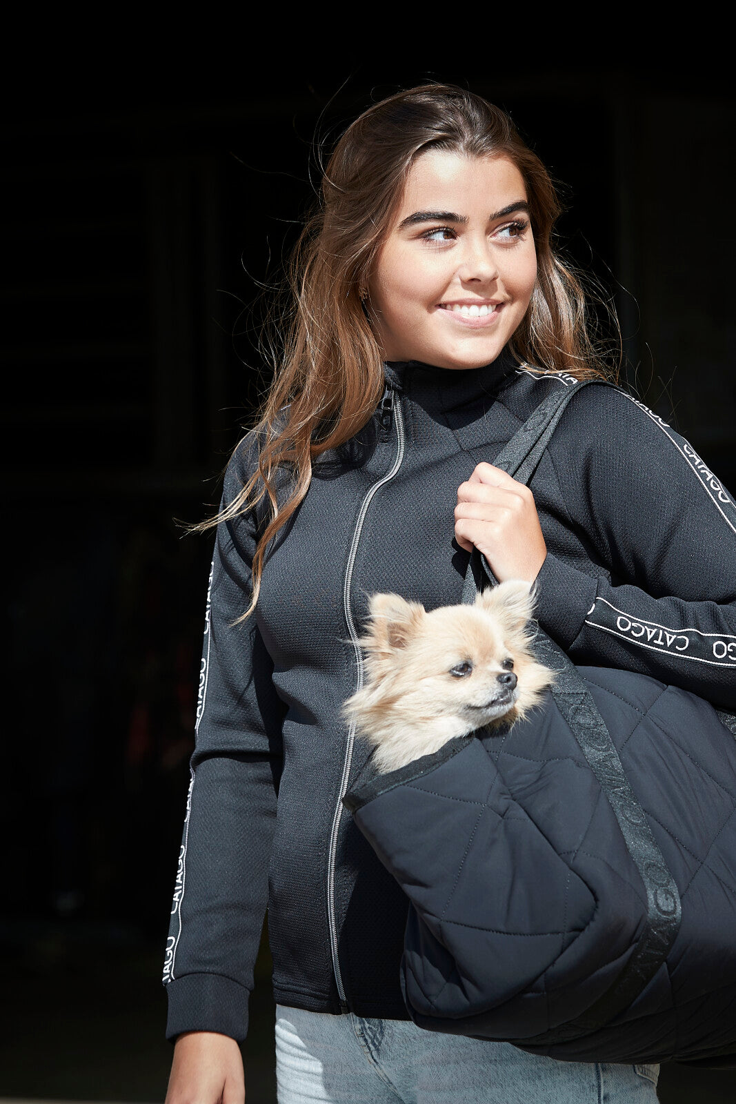 CATAGO quilted dog carrier bag