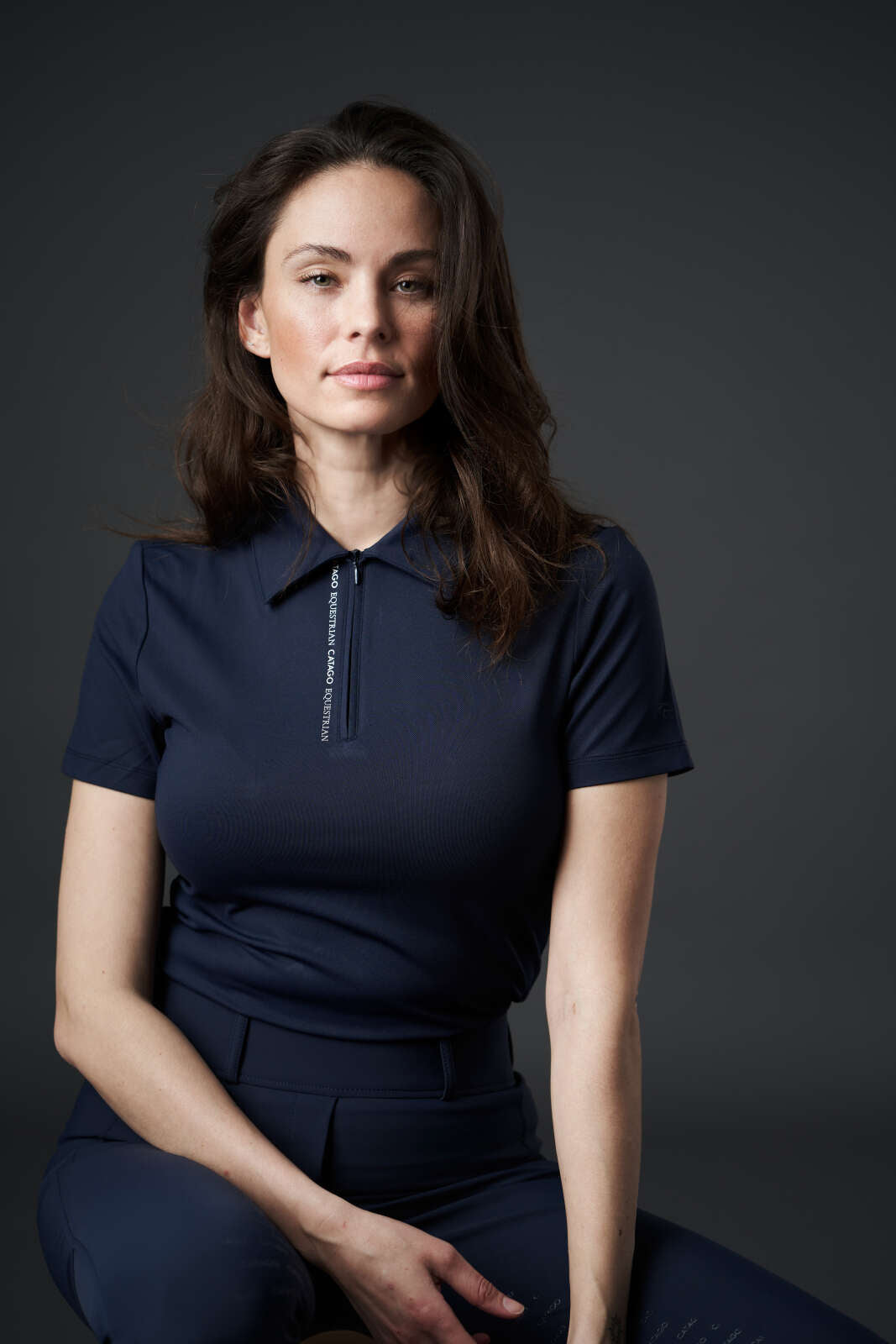 Catago Nash zip polo kortærmet ridebluse