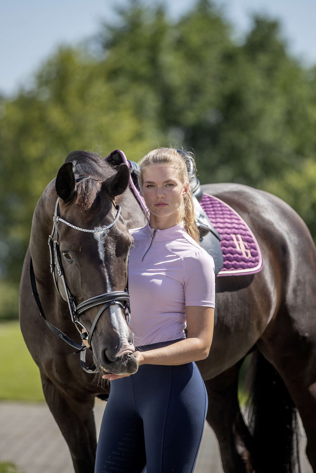 Equipage Hasty kortärmad ridblus med half-zip