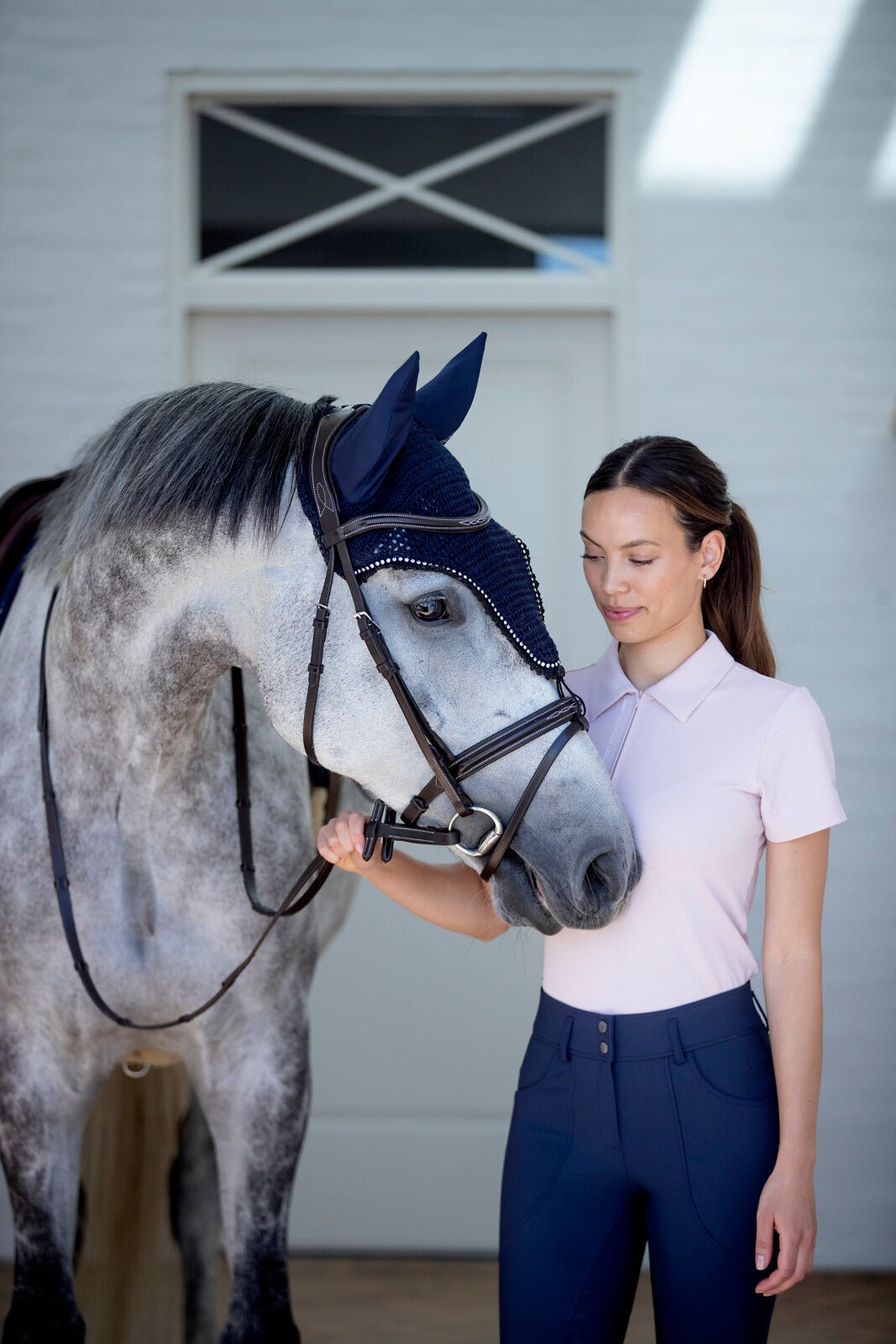 CATAGO Nash zip polo short sleeve riding blouse - Unamari