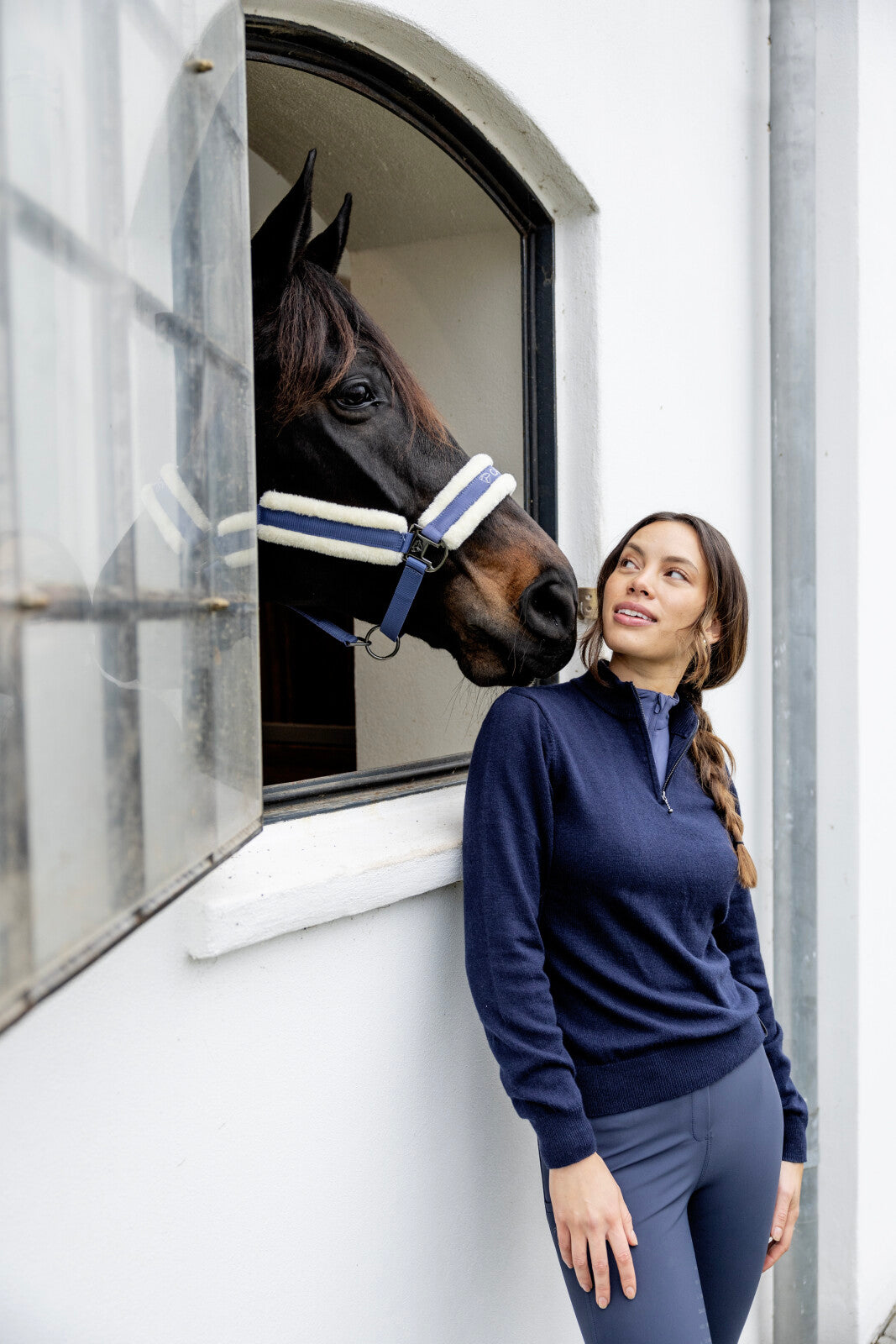 CATAGO Victoria strikket ridebluse med half-zip