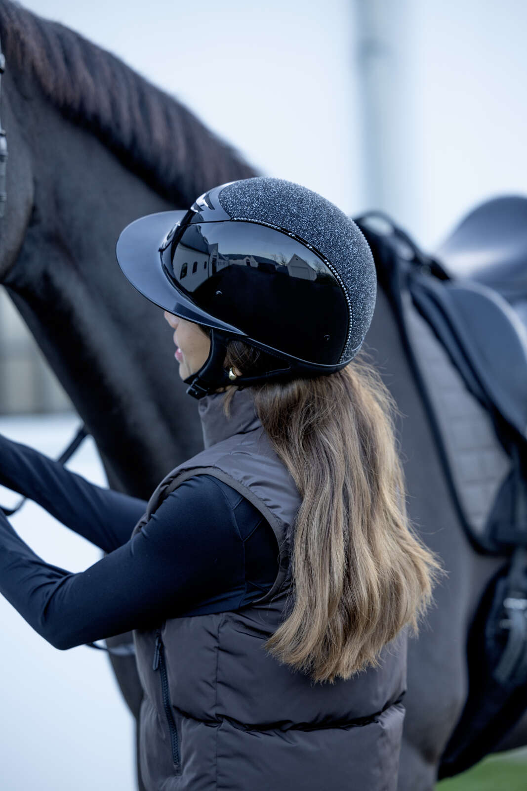 One K Avancé riding helmet - glitter top, swarowski pipe