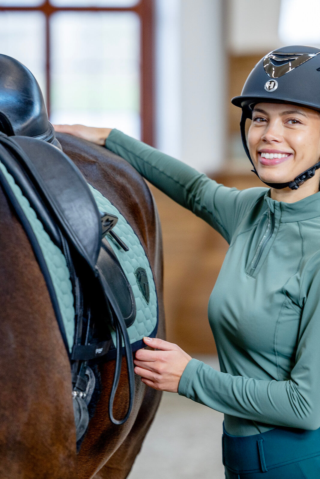 One K Defender Pro riding helmet - chrome front, chrome pipe