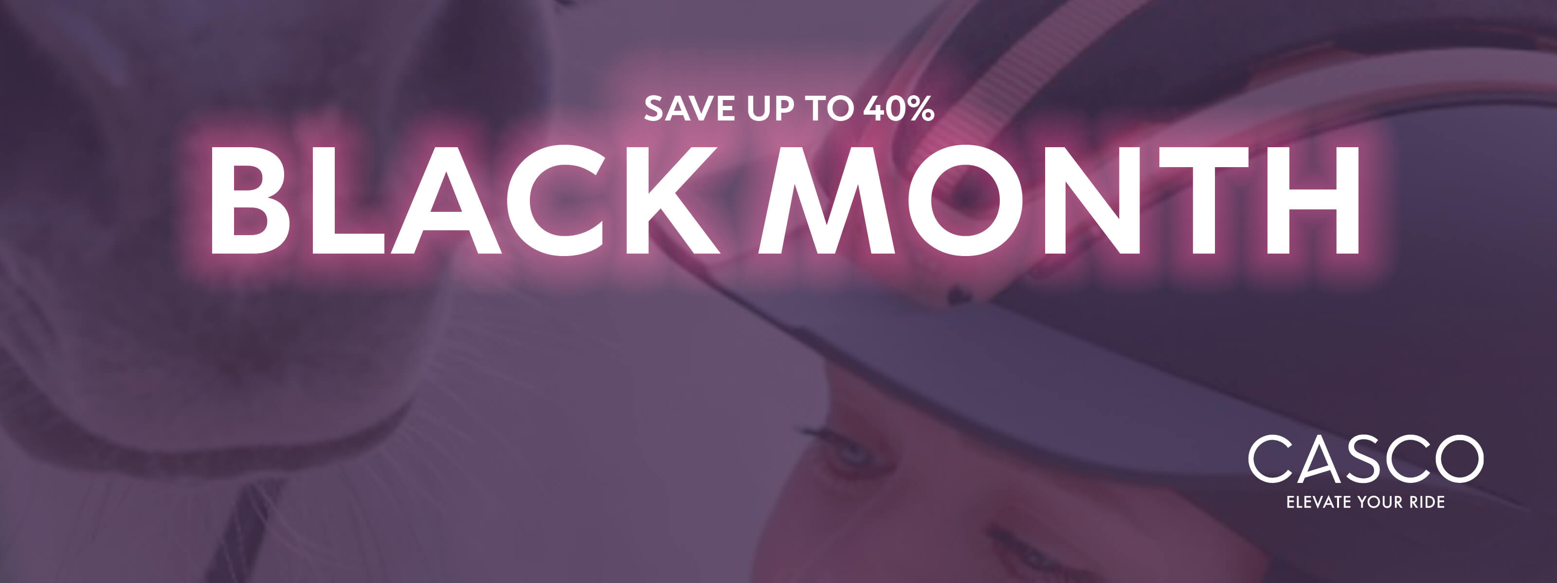 Promotional banner for 'Black Month' sale with Casco branding.