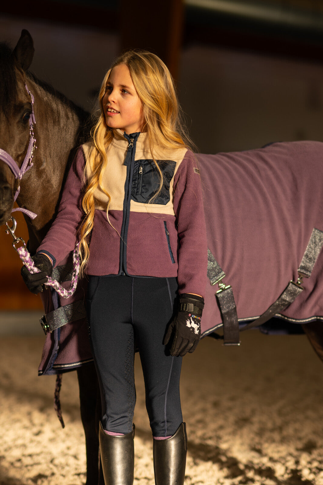 Equipage Minna zip riding fleece jacket for kids