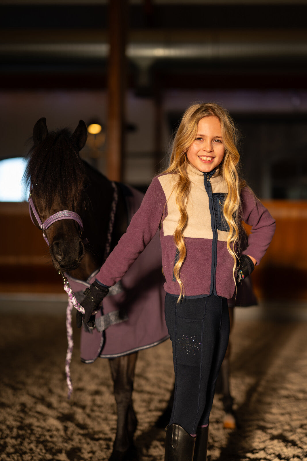 Equipage Minna zip riding fleece jacket for kids