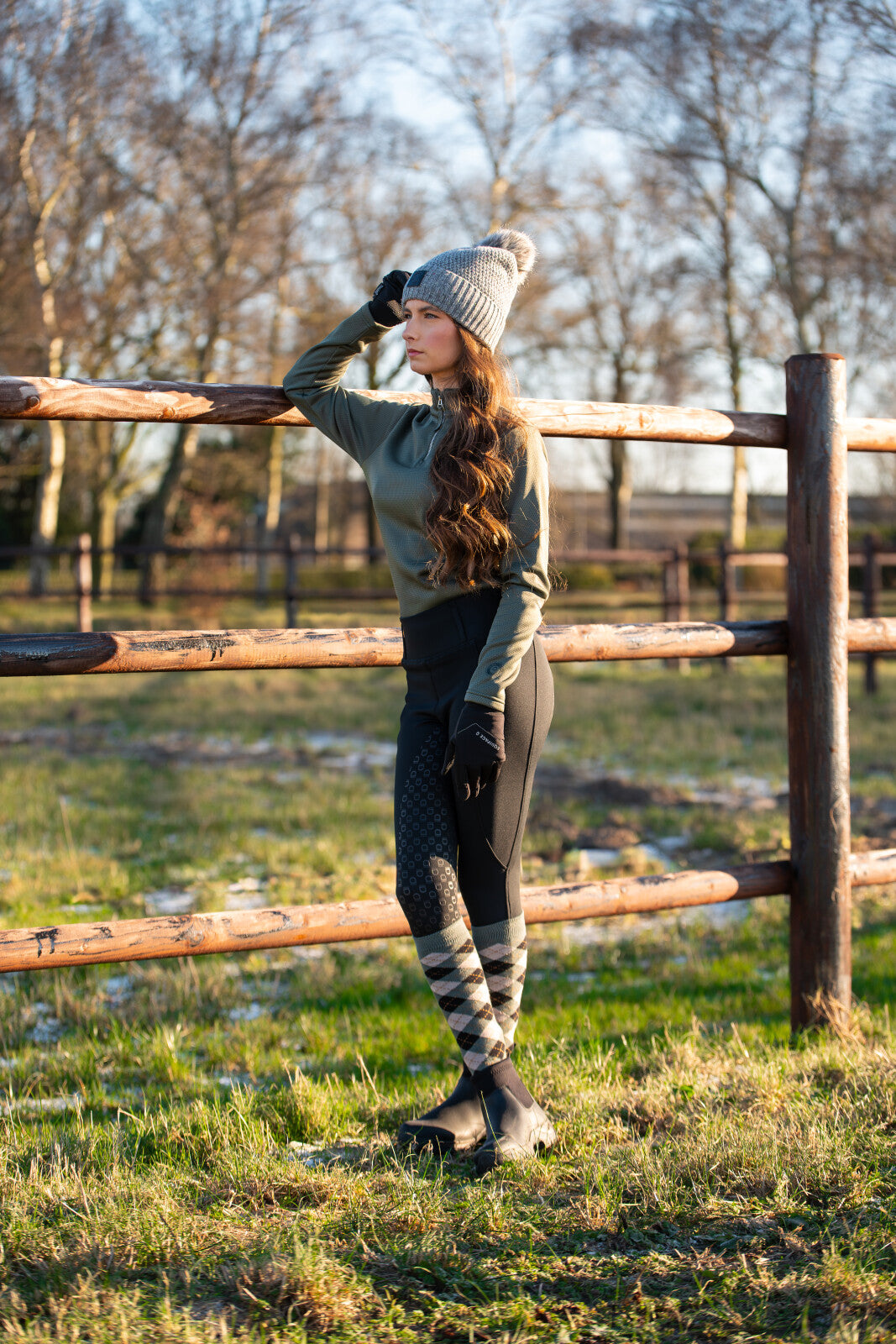 Equipage Scarlet langärmeliges Reithemd mit halbem half-zip