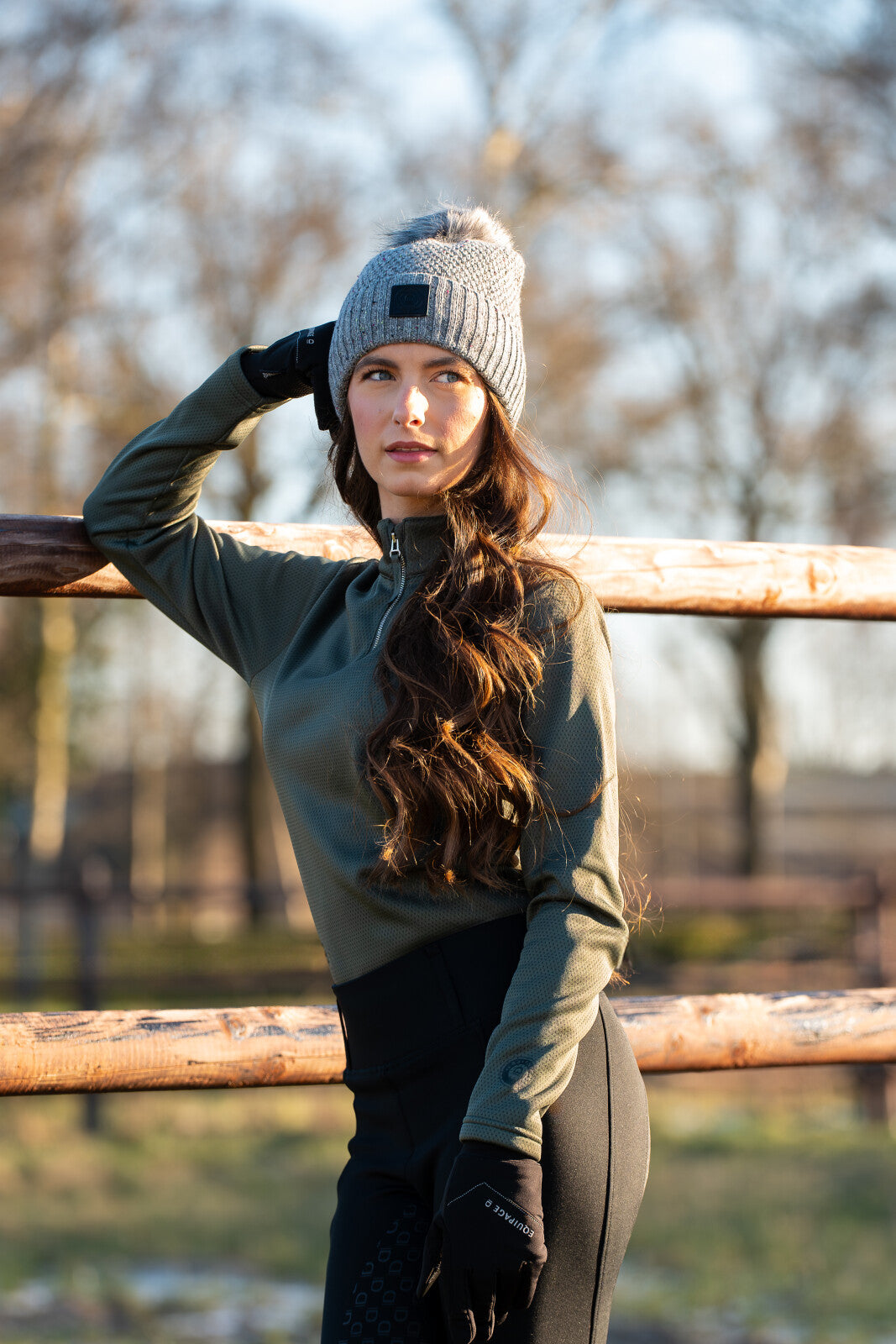 Equipage Scarlet langärmeliges Reithemd mit halbem half-zip