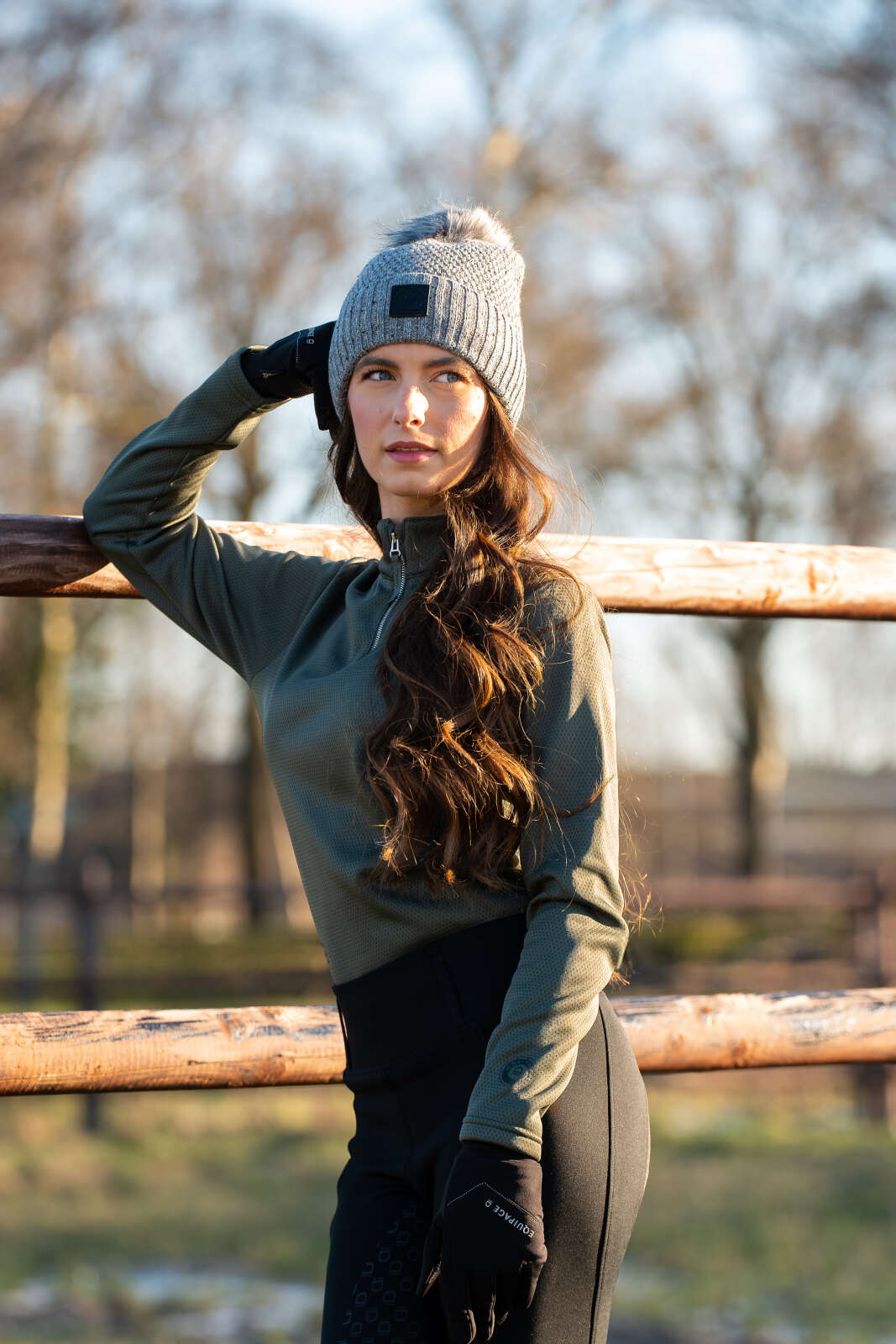 Equipage Scarlet half-zip langærmet ridebluse